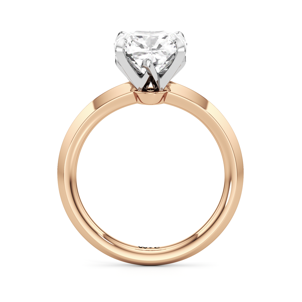 Cushion Cut The W Evolution Engagement Ring with Lab Grown Diamond in 14KT Rose Gold & Platinum view 2
