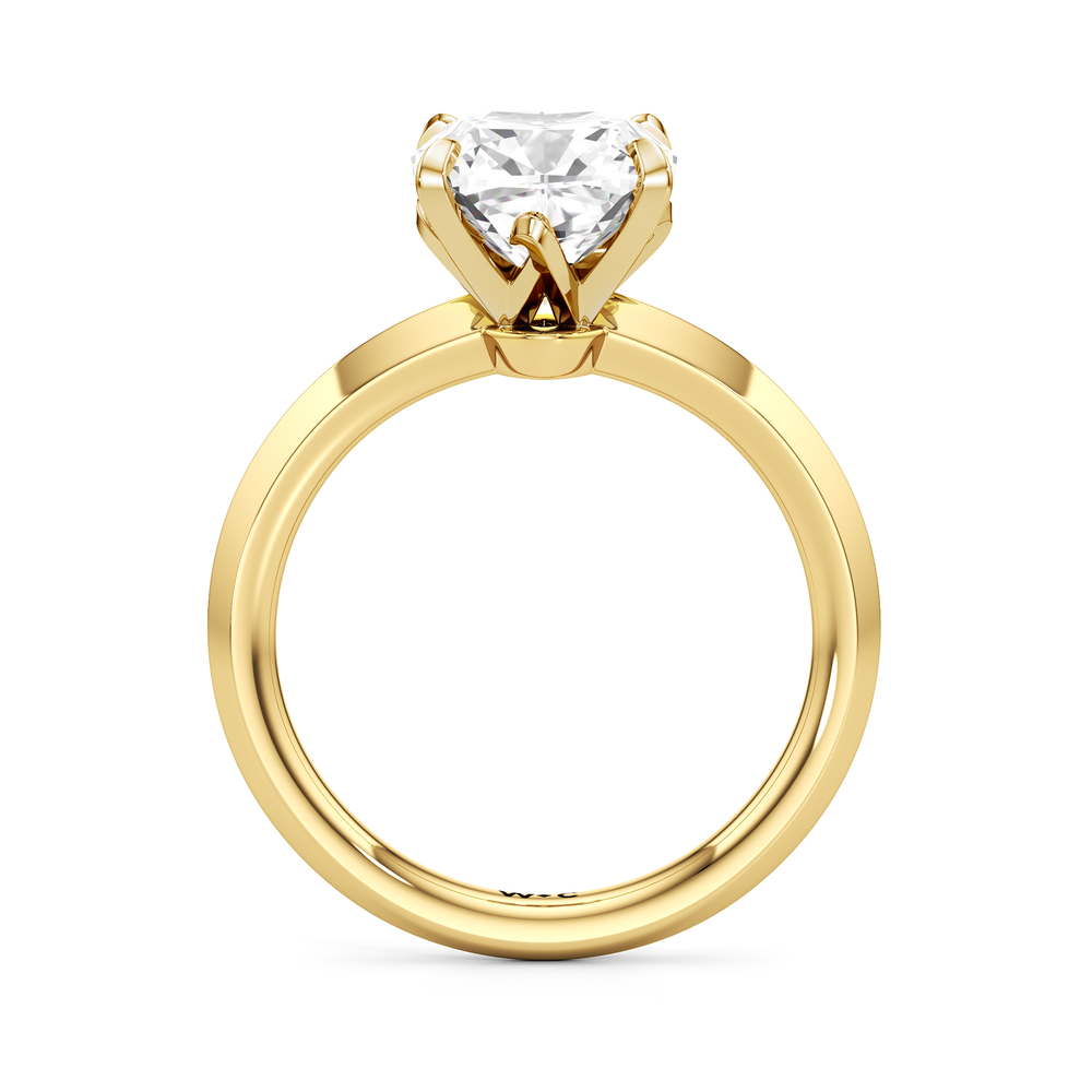Cushion Cut The W Evolution Engagement Ring with Lab Grown Diamond in 14KT Yellow Gold view 2
