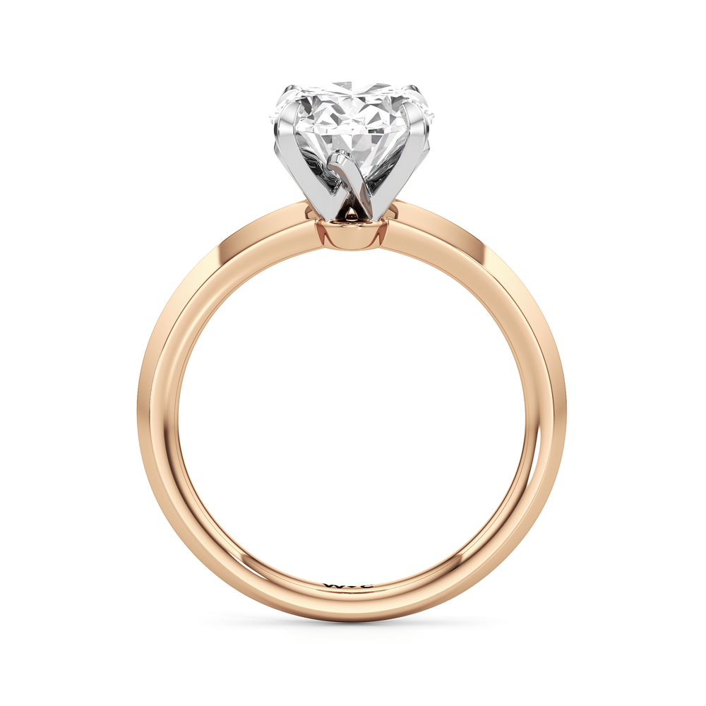 Oval Cut The W Evolution Engagement Ring with Lab Grown Diamond in 14KT Rose Gold & Platinum view 2
