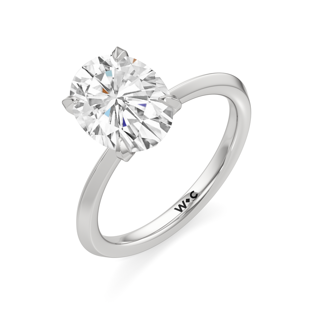 Oval Cut The W Evolution Engagement Ring with Lab Grown Diamond in 14KT Platinum view 3
