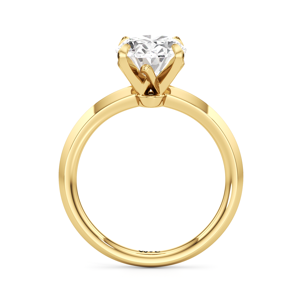 Oval Cut The W Evolution Engagement Ring with Lab Grown Diamond in 14KT Yellow Gold view 2
