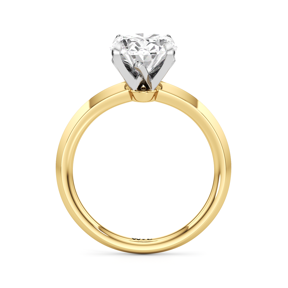 Oval Cut The W Evolution Engagement Ring with Lab Grown Diamond in 14KT Yellow Gold & Platinum view 2
