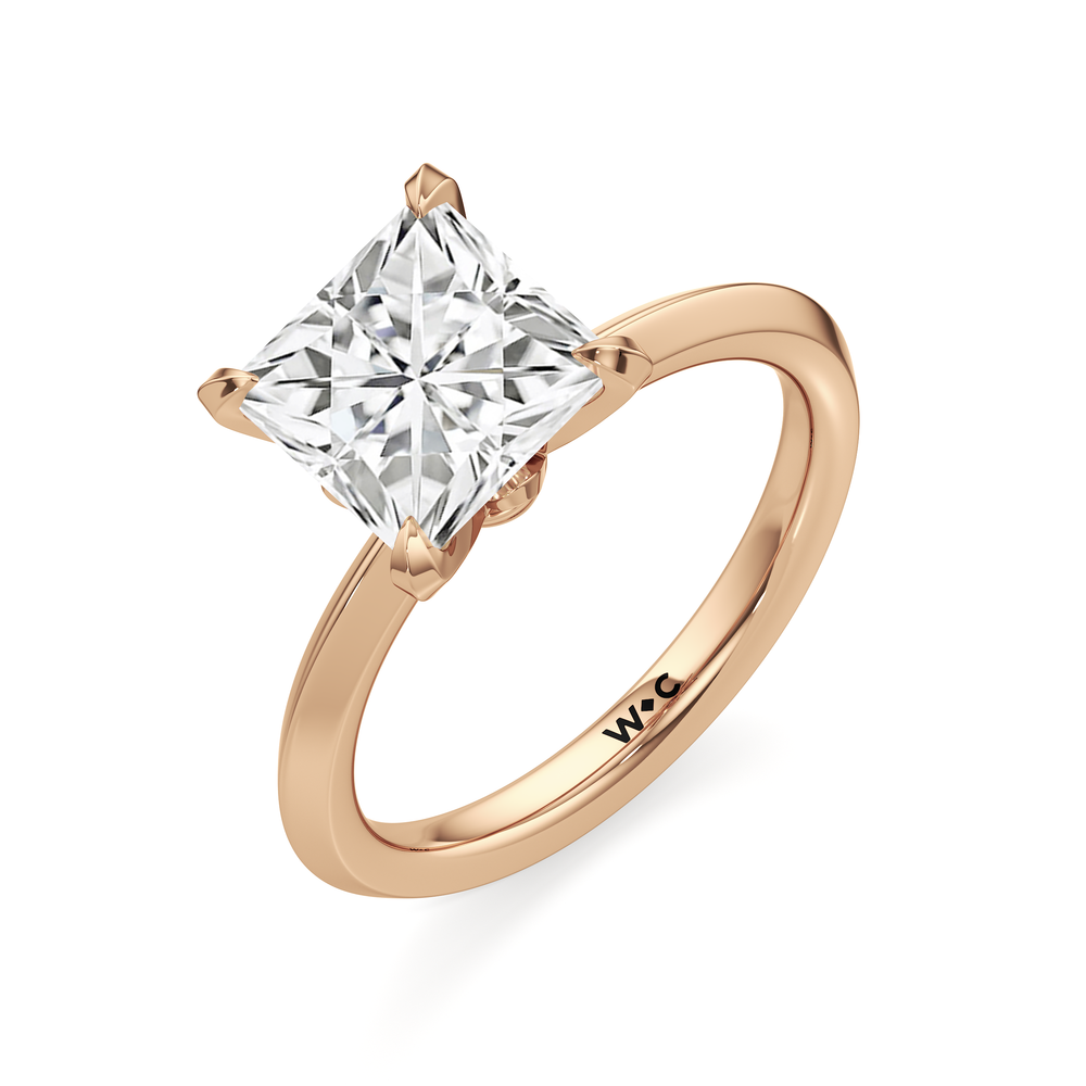 Princess Cut The W Evolution Engagement Ring with Lab Grown Diamond in 14KT Rose Gold view 3
