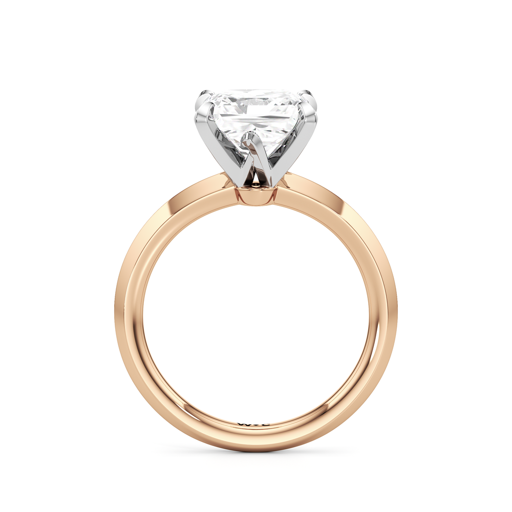 Princess Cut The W Evolution Engagement Ring with Lab Grown Diamond in 14KT Rose Gold & Platinum view 2
