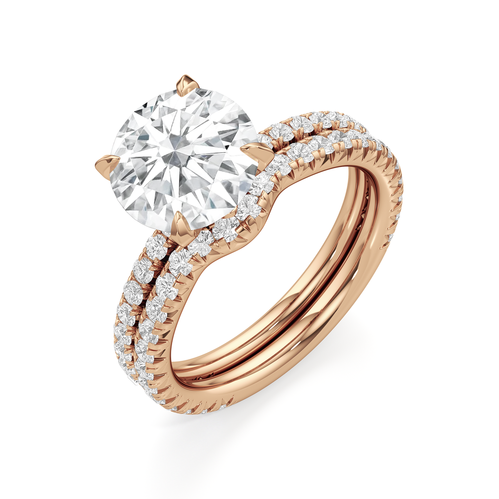 The W Icon Engagement Ring with Oval Cut Diamond in 14KT Rose Gold view 7
