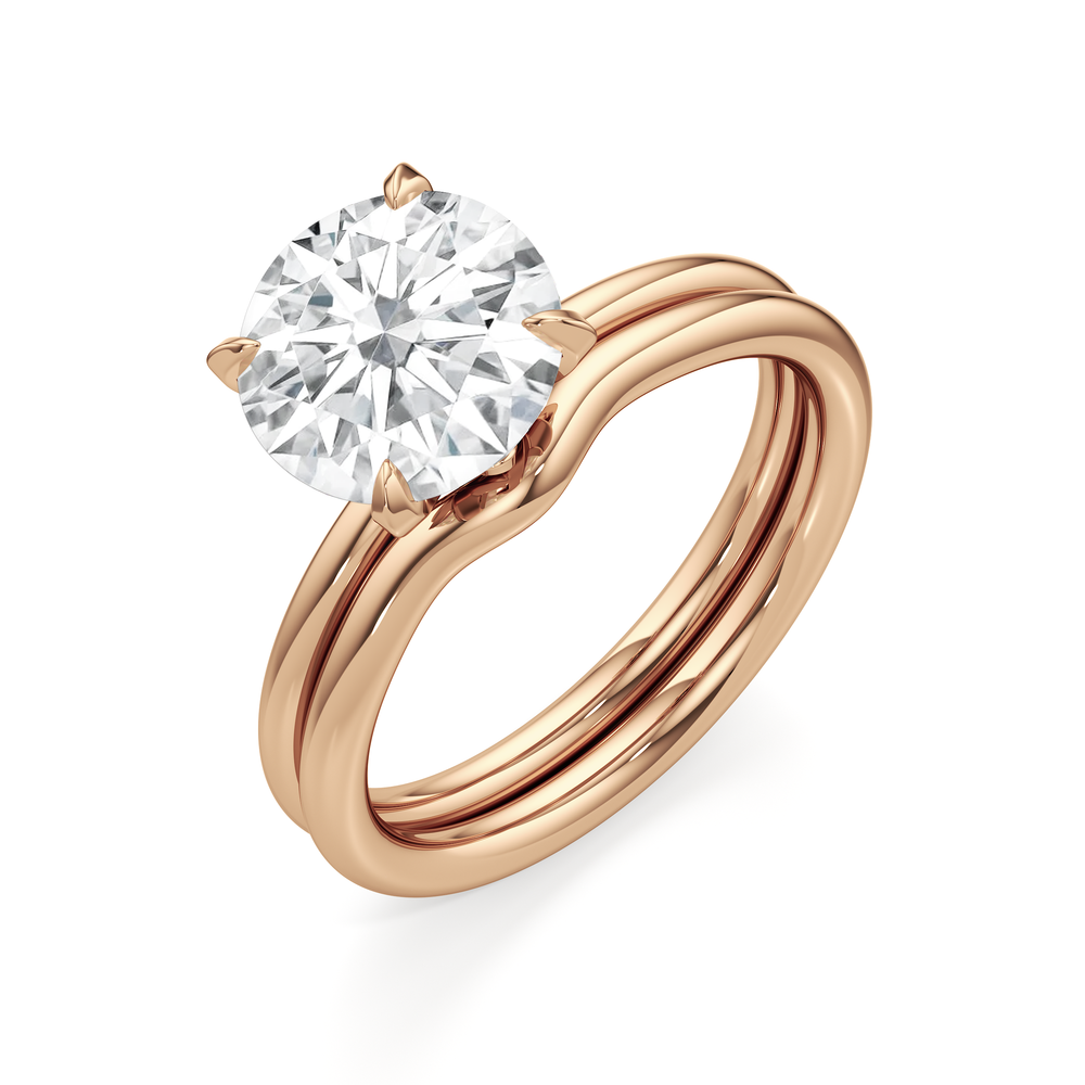 Oval Cut The W Classic Engagement Ring with Lab Grown Diamond in 14KT Rose Gold & Platinum view 8

