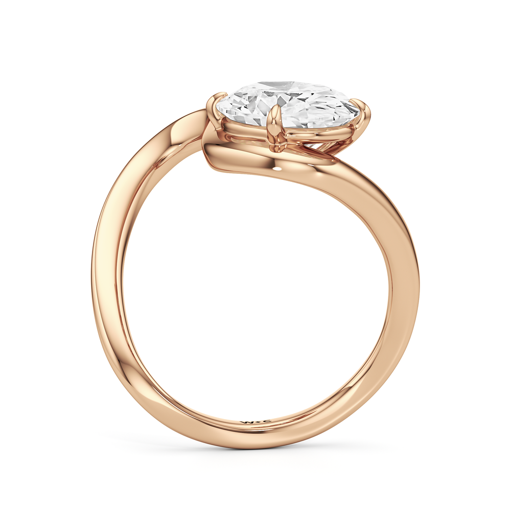 Oval Cut The Lunea Engagement Ring with Lab Grown Diamond in 14KT Rose Gold view 2
