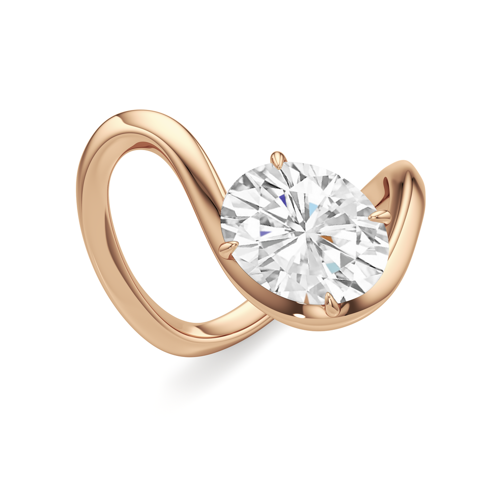 Oval Cut The Lunea Engagement Ring with Lab Grown Diamond in 14KT Rose Gold view 3
