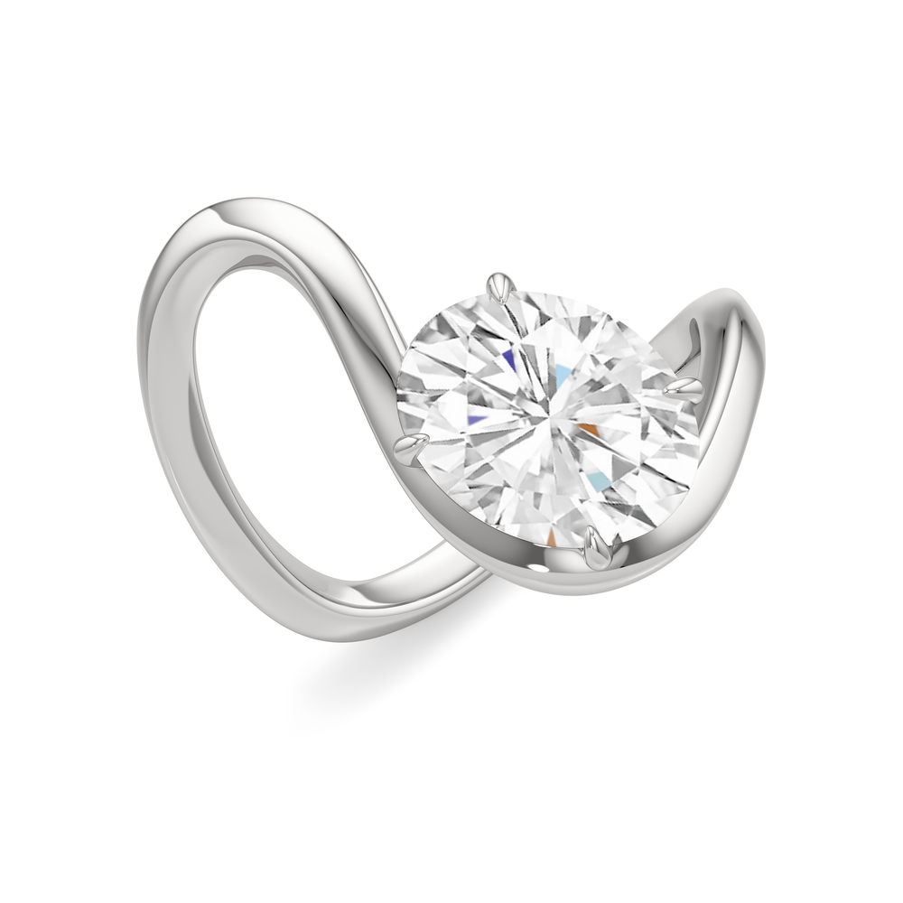 Oval Cut The Lunea Engagement Ring with Lab Grown Diamond in 14KT Platinum view 3
