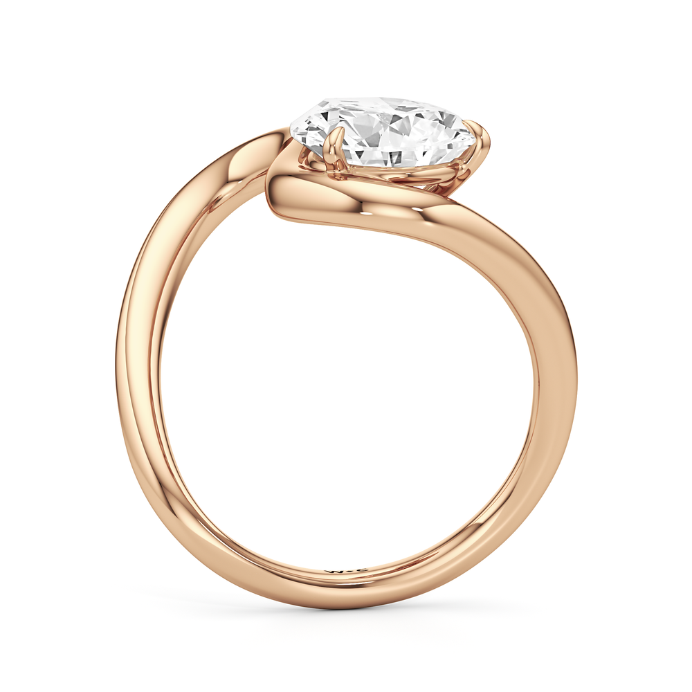Pear Cut The Lunea Engagement Ring with Lab Grown Diamond in 14KT Rose Gold view 3
