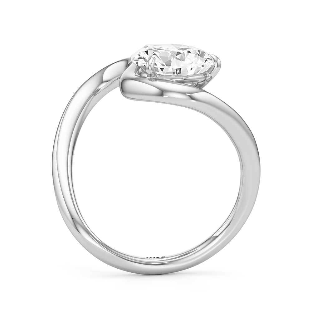 Pear Cut The Lunea Engagement Ring with Lab Grown Diamond in 14KT Platinum view 3
