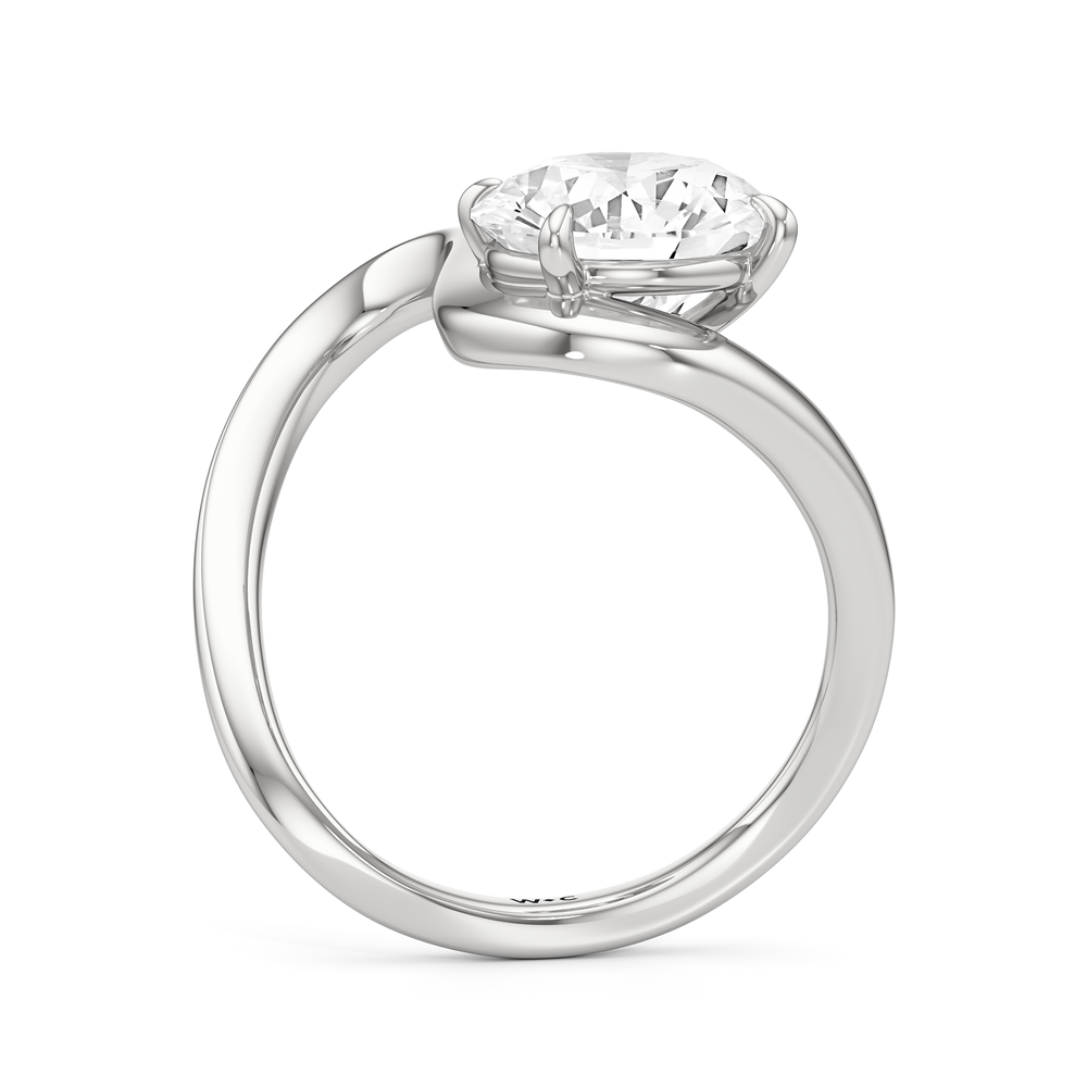 Round Cut The Lunea Engagement Ring with Lab Grown Diamond in 14KT Platinum view 2
