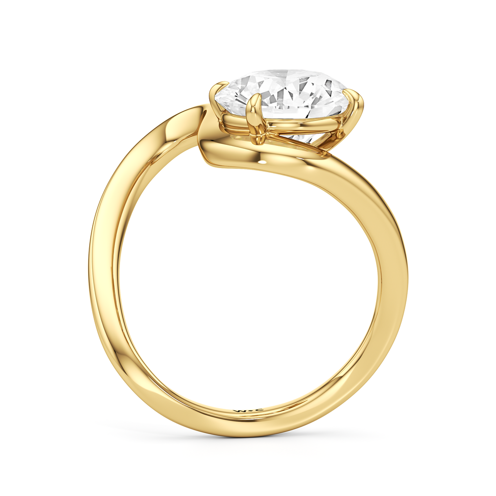 Round Cut The Lunea Engagement Ring with Lab Grown Diamond in 14KT Yellow Gold view 2
