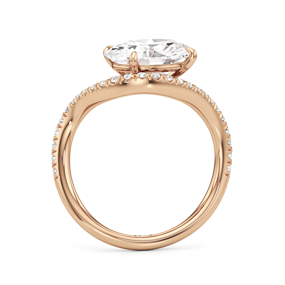 Oval Cut The Solmare Engagement Ring with Lab Grown Diamond in 14KT Rose Gold view 3
