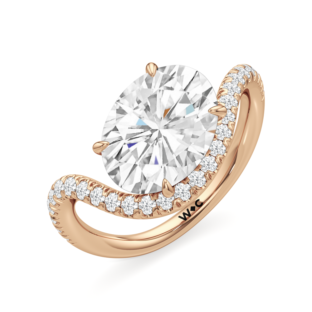 Oval Cut The Solmare Engagement Ring with Lab Grown Diamond in 14KT Rose Gold view 4
