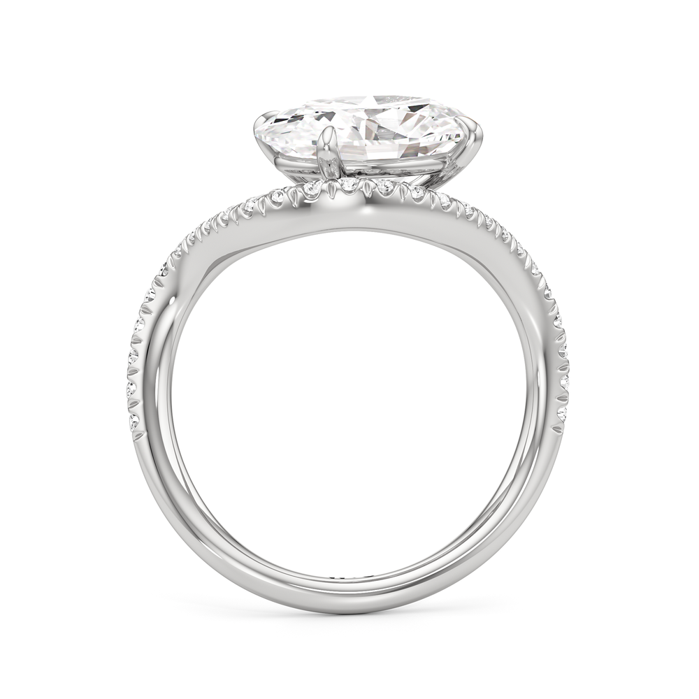 Oval Cut The Solmare Engagement Ring with Lab Grown Diamond in 14KT Platinum view 3

