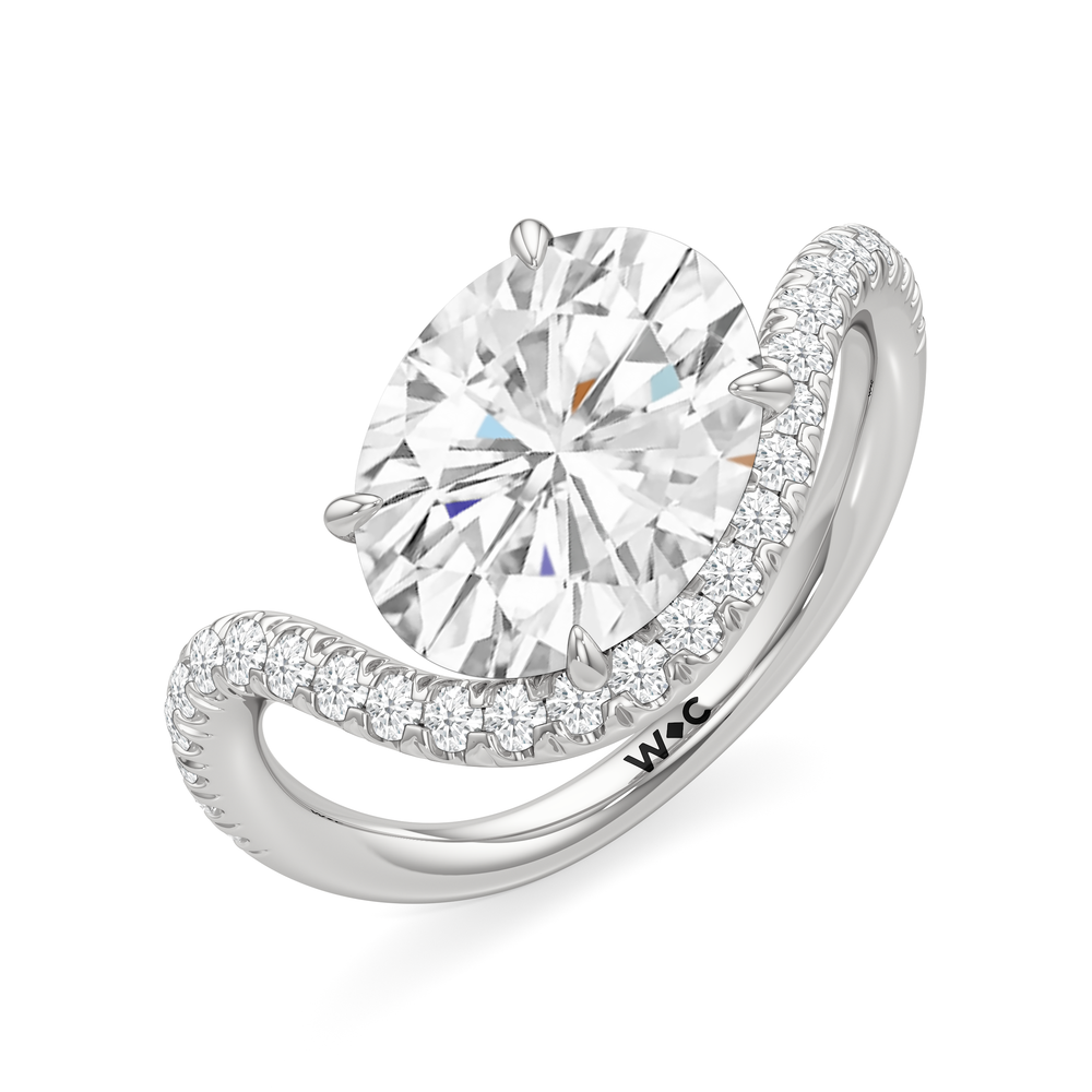 Oval Cut The Solmare Engagement Ring with Lab Grown Diamond in 14KT Platinum view 4
