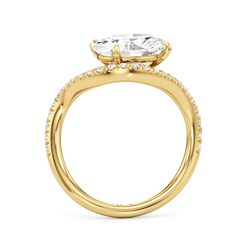 Oval Cut The Solmare Engagement Ring with Lab Grown Diamond in 14KT Yellow Gold view 3
