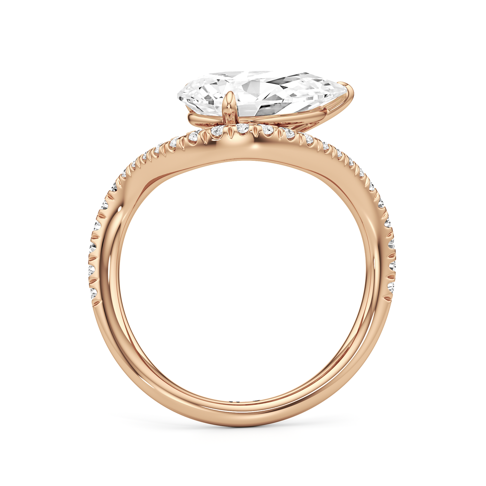 Pear Cut The Solmare Engagement Ring with Lab Grown Diamond in 14KT Rose Gold view 2
