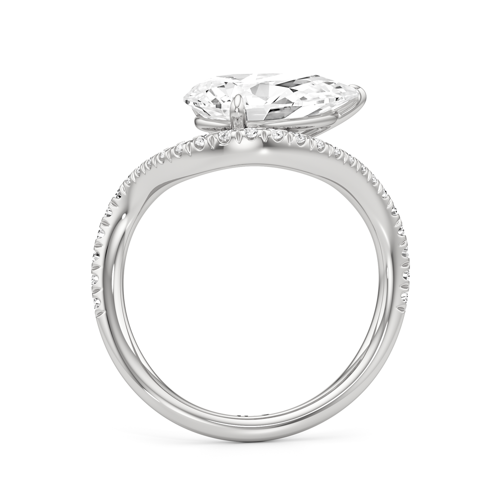 Pear Cut The Solmare Engagement Ring with Lab Grown Diamond in 14KT Platinum view 2
