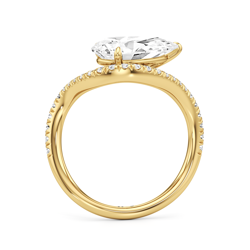 Pear Cut The Solmare Engagement Ring with Lab Grown Diamond in 14KT Yellow Gold view 2

