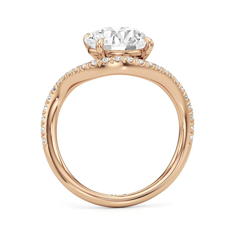 Round Cut The Solmare Engagement Ring with Lab Grown Diamond in 14KT Rose Gold view 2
