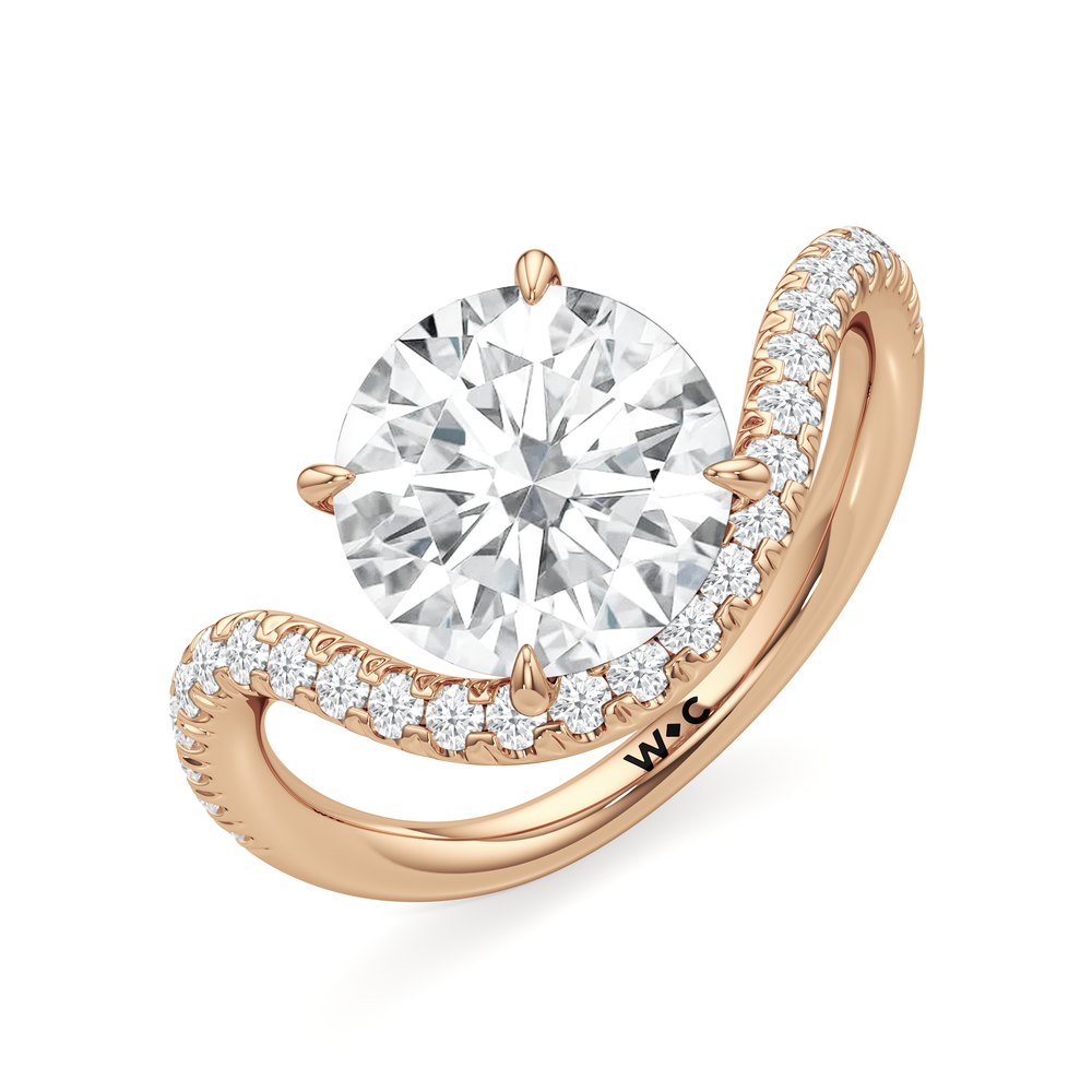Round Cut The Solmare Engagement Ring with Lab Grown Diamond in 14KT Rose Gold view 3
