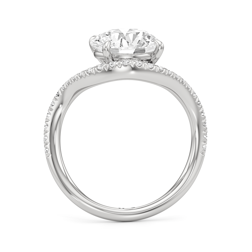 Round Cut The Solmare Engagement Ring with Lab Grown Diamond in 14KT Platinum view 2
