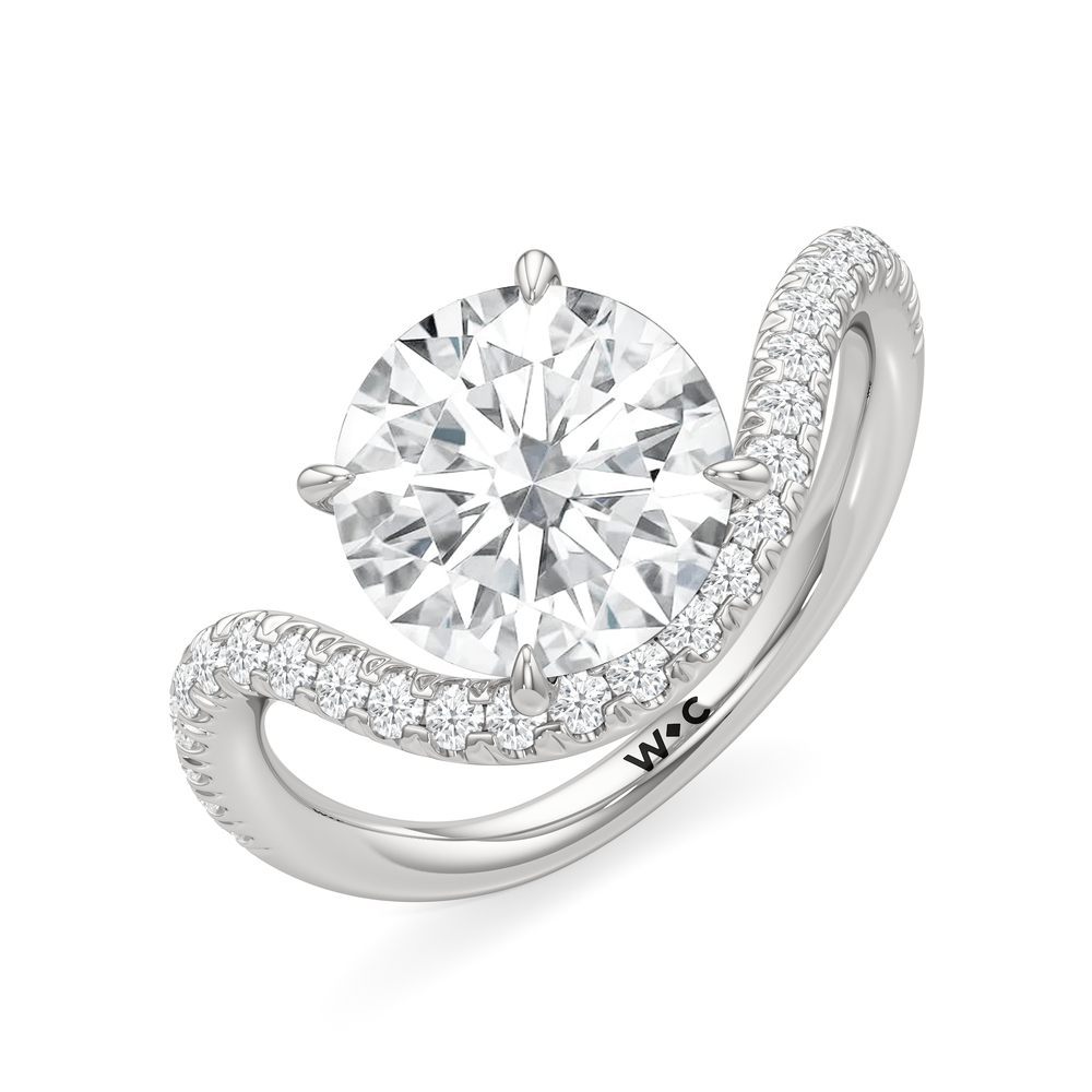 Round Cut The Solmare Engagement Ring with Lab Grown Diamond in 14KT Platinum view 3
