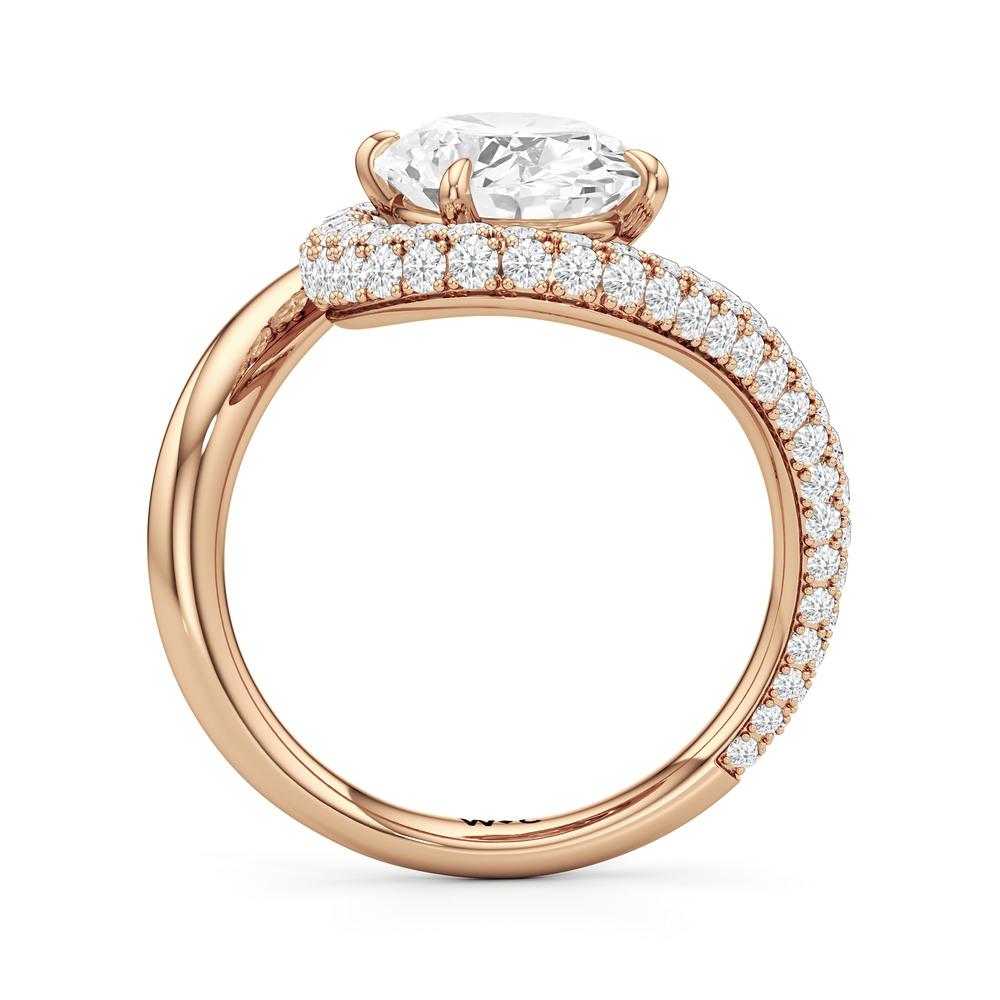 Oval Cut The Crest Engagement Ring with Lab Grown Diamond in 14KT Rose Gold view 2
