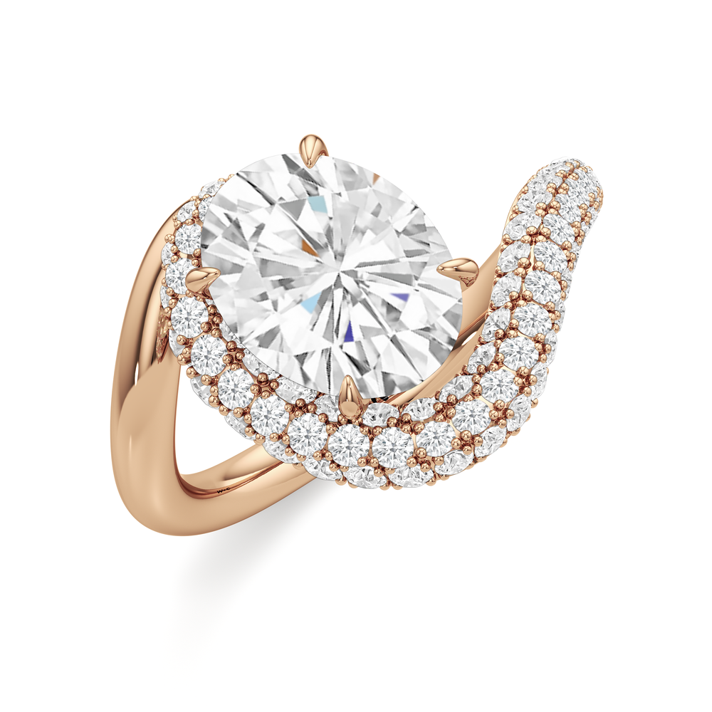 Oval Cut The Crest Engagement Ring with Lab Grown Diamond in 14KT Rose Gold view 3
