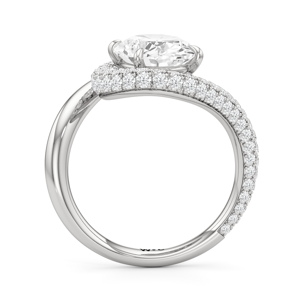 Oval Cut The Crest Engagement Ring with Lab Grown Diamond in 14KT Platinum view 2
