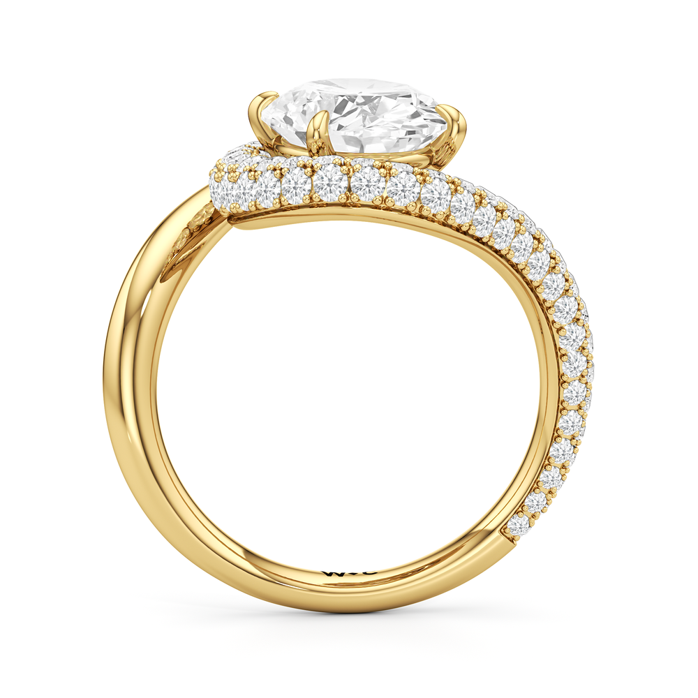 Oval Cut The Crest Engagement Ring with Lab Grown Diamond in 14KT Yellow Gold view 2
