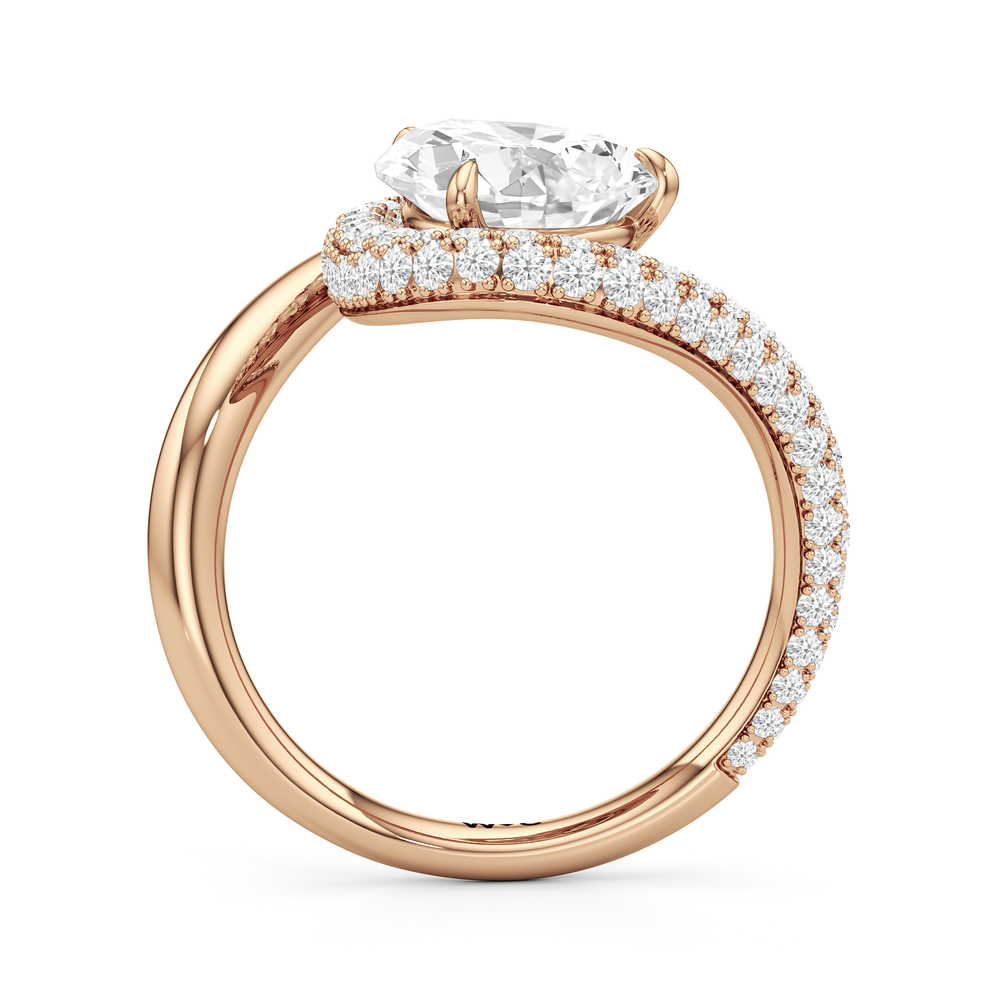 Pear Cut The Crest Engagement Ring with Lab Grown Diamond in 14KT Rose Gold view 2

