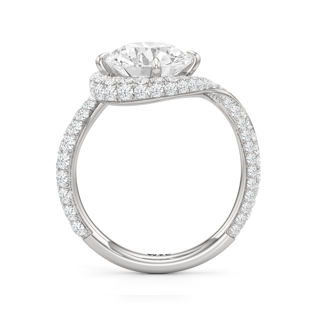 Round Cut The Cascade Engagement Ring with Lab Grown Diamond in 14KT Platinum view 2
