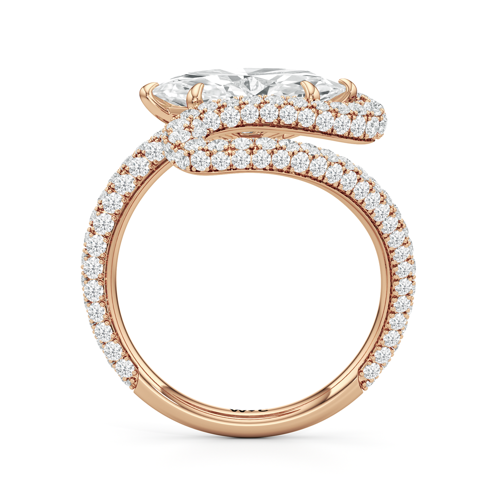 Marquise Cut The Marina Engagement Ring with Lab Grown Diamond in 14KT Rose Gold view 2
