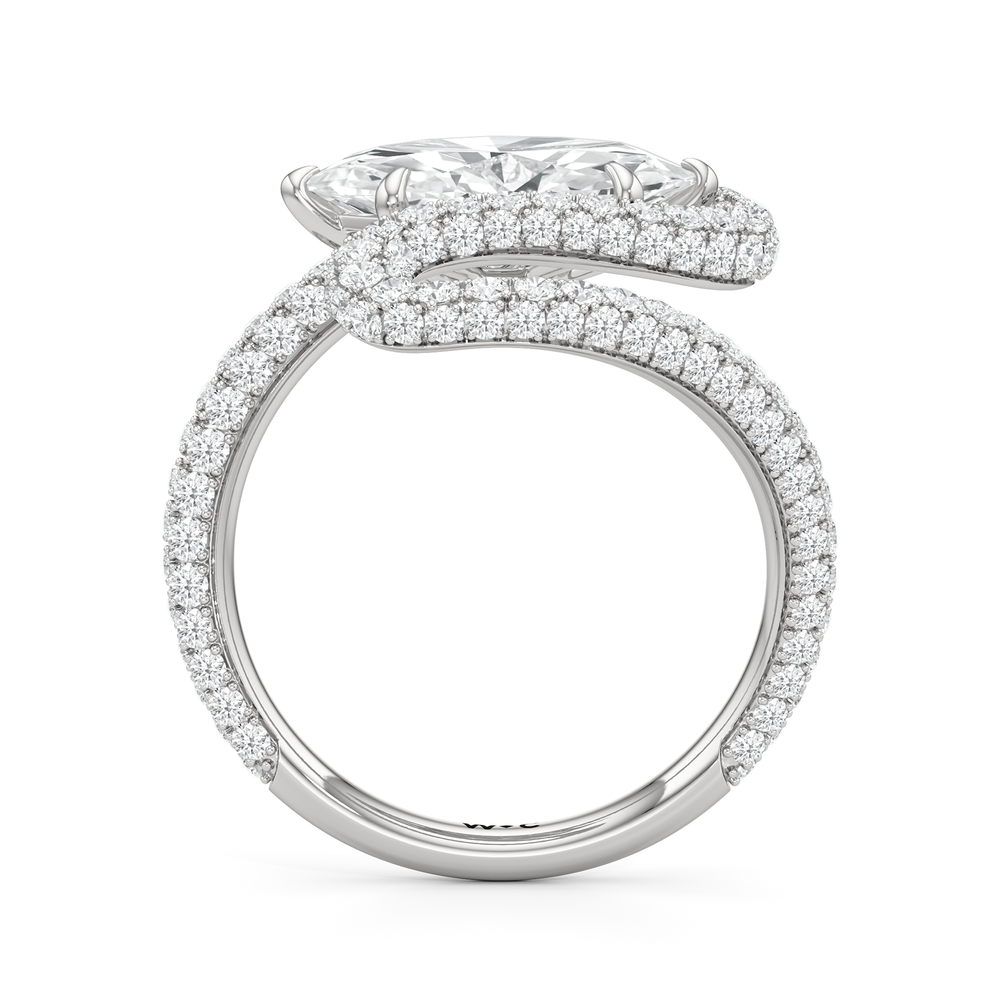 Marquise Cut The Marina Engagement Ring with Lab Grown Diamond in 14KT Platinum view 2
