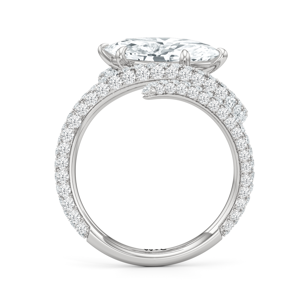 Marquise Cut The Aeris Engagement Ring with Lab Grown Diamond in 14KT Platinum view 2
