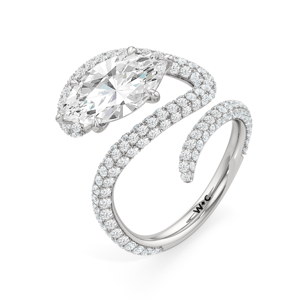 Marquise Cut The Aeris Engagement Ring with Lab Grown Diamond in 14KT Platinum view 3
