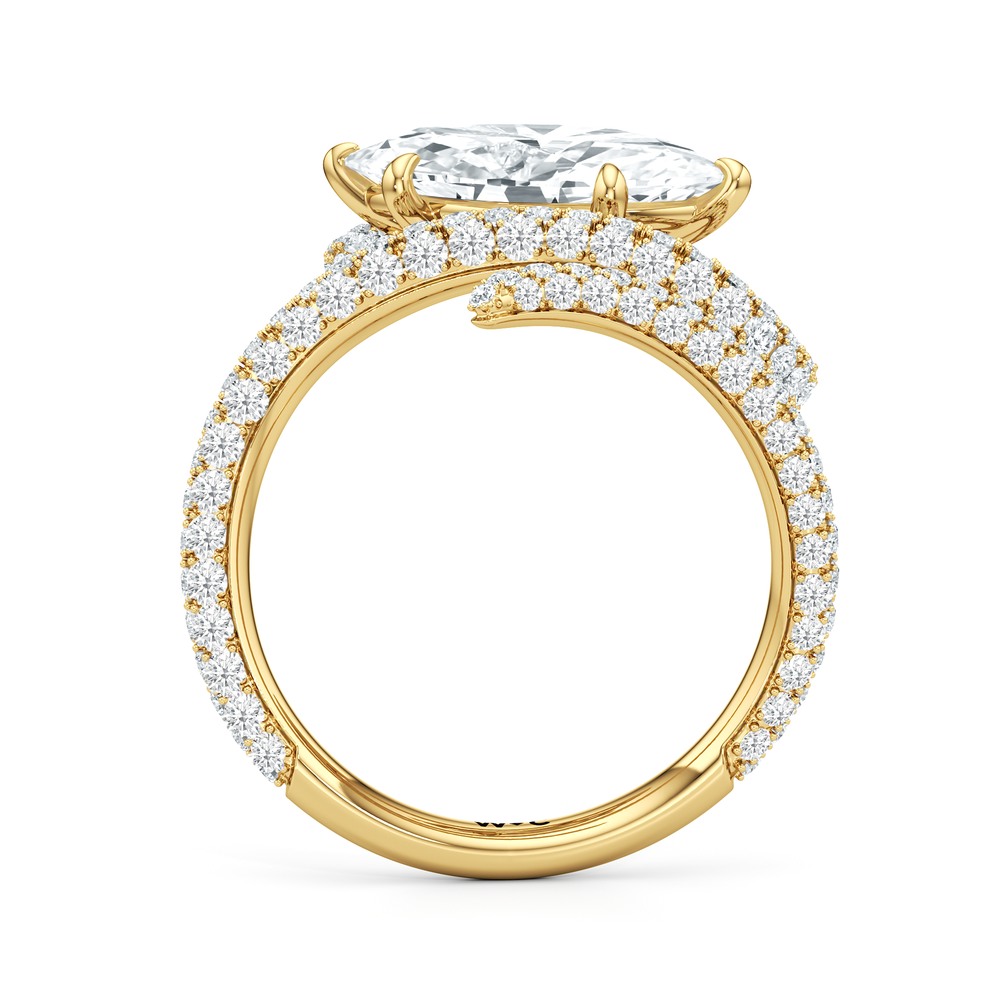 Marquise Cut The Aeris Engagement Ring with Lab Grown Diamond in 14KT Yellow Gold view 2
