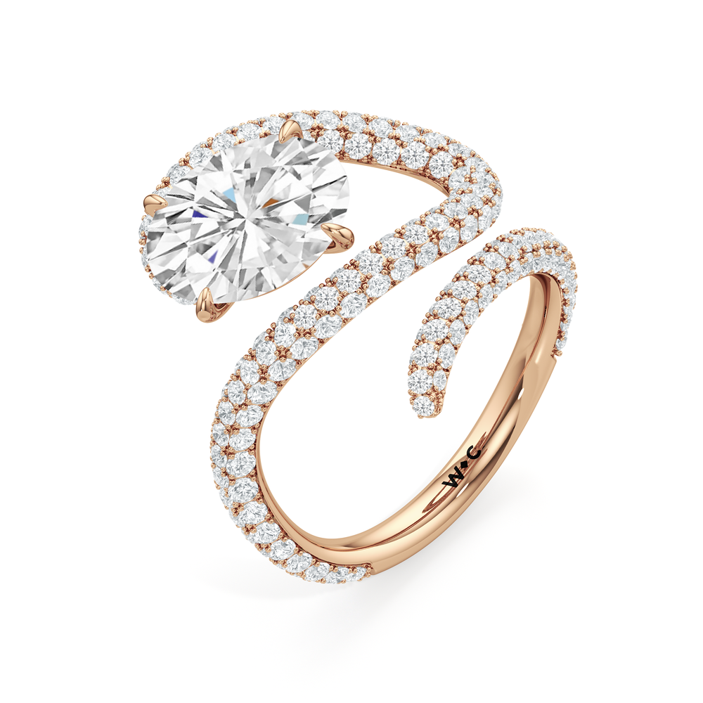 Oval Cut The Aeris Engagement Ring with Lab Grown Diamond in 14KT Rose Gold view 3
