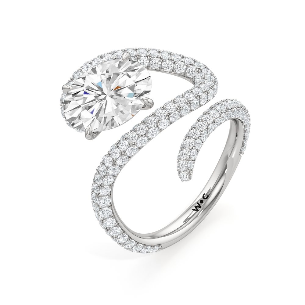 Oval Cut The Aeris Engagement Ring with Lab Grown Diamond in 14KT Platinum view 3
