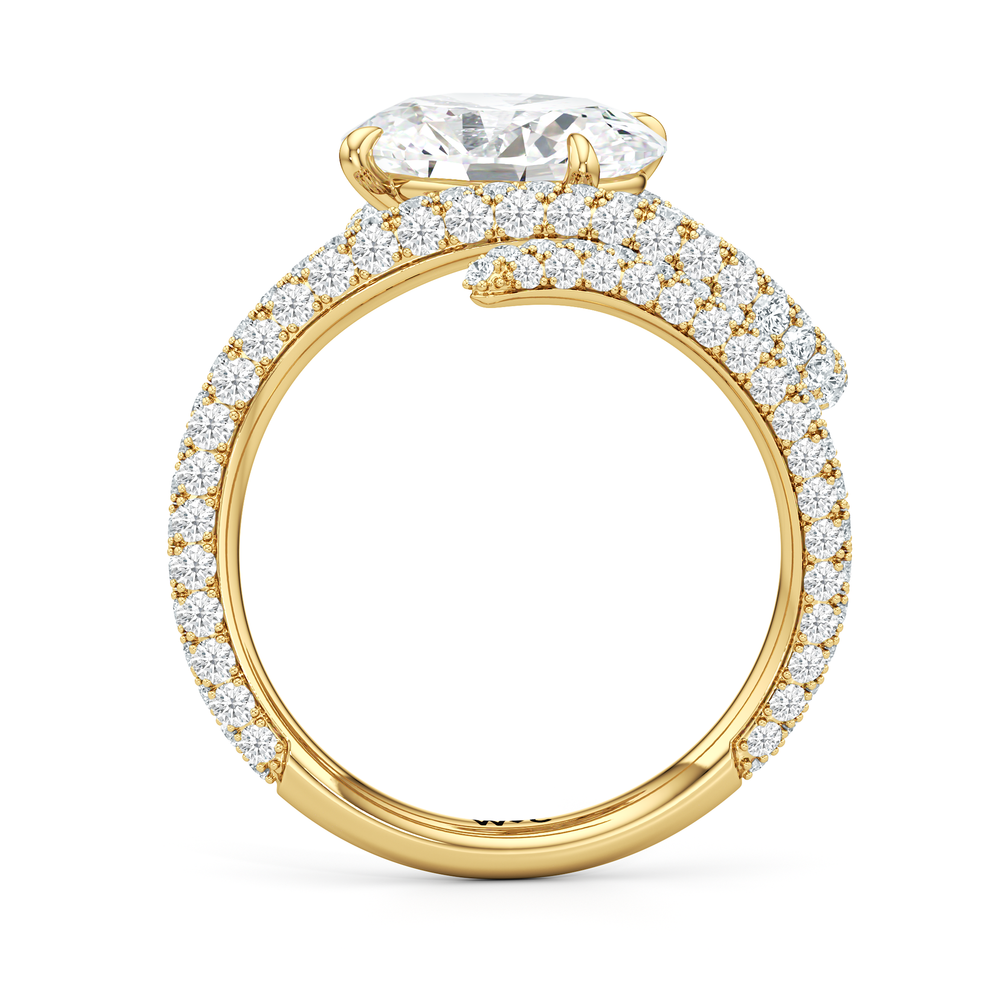 Oval Cut The Aeris Engagement Ring with Lab Grown Diamond in 14KT Yellow Gold view 2
