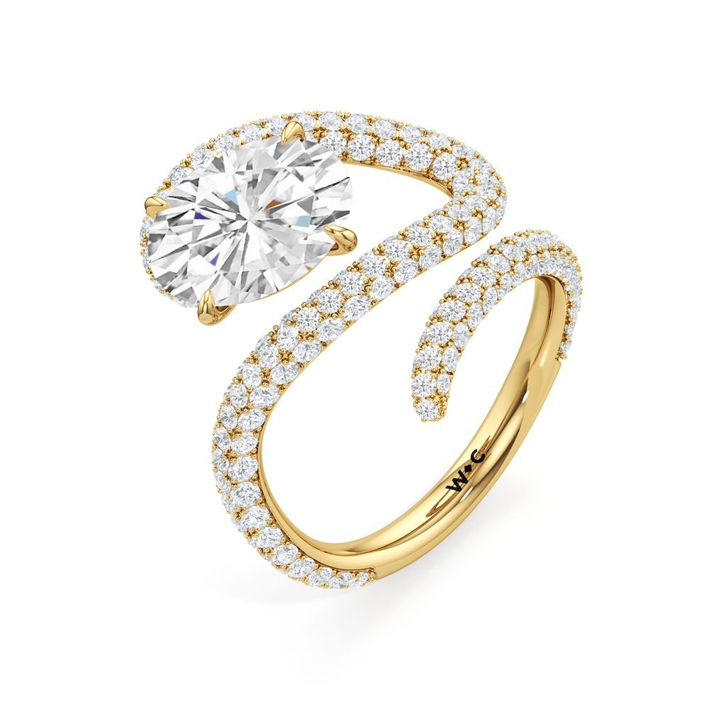 Oval Cut The Aeris Engagement Ring with Lab Grown Diamond in 14KT Yellow Gold view 3
