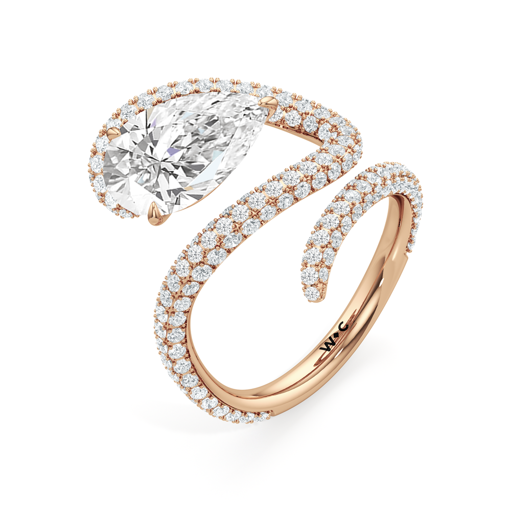 Pear Cut The Aeris Engagement Ring with Lab Grown Diamond in 14KT Rose Gold view 3
