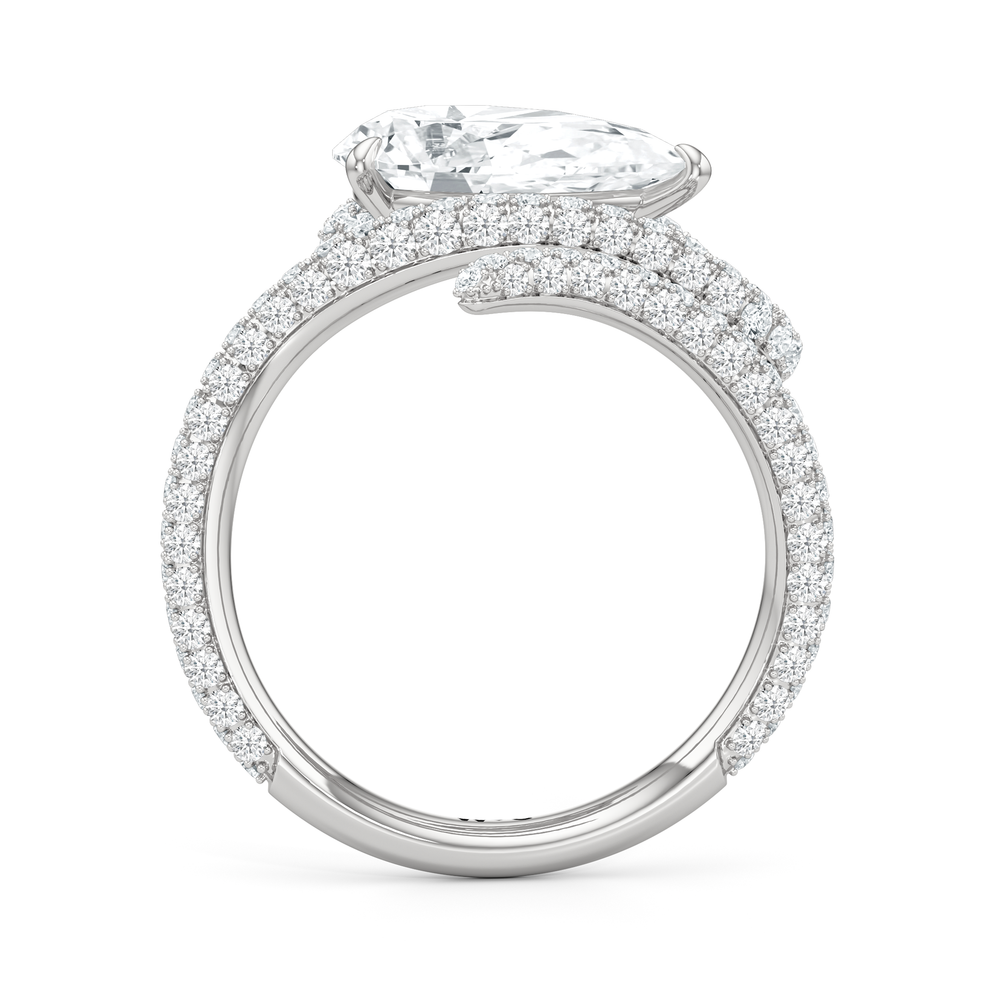 Pear Cut The Aeris Engagement Ring with Lab Grown Diamond in 14KT Platinum view 2
