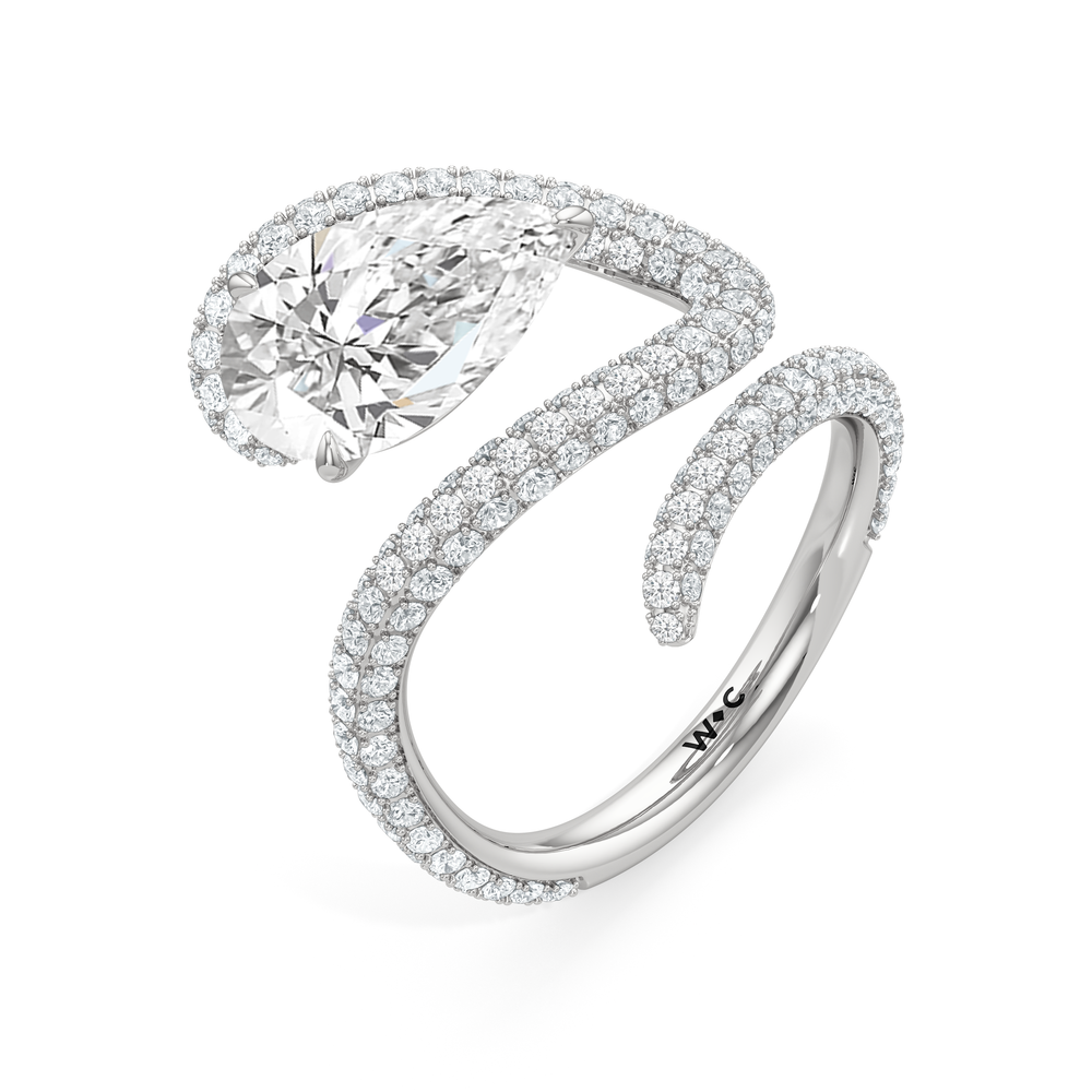 Pear Cut The Aeris Engagement Ring with Lab Grown Diamond in 14KT Platinum view 3
