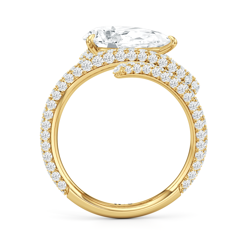 Pear Cut The Aeris Engagement Ring with Lab Grown Diamond in 14KT Yellow Gold view 2
