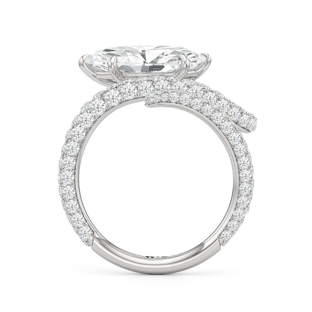 Marquise Cut The Siren Engagement Ring with Lab Grown Diamond in 14KT Platinum view 2
