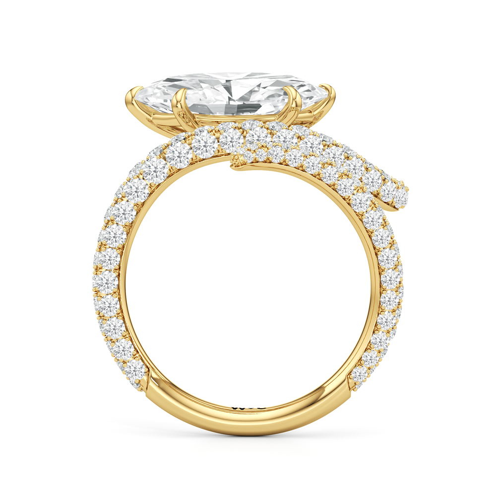 Marquise Cut The Siren Engagement Ring with Lab Grown Diamond in 14KT Yellow Gold view 2
